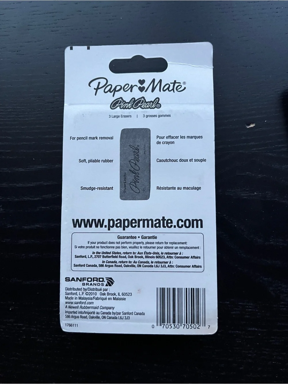 PaperMate Pink Pearl & Maped Technic Erasers 12 Pack 3-Ct Packs Latex PVC Free
